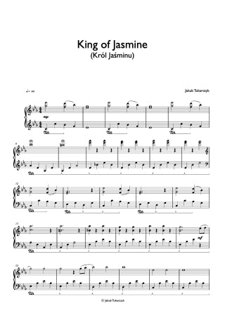 król jaśminu king of jasmine jakub tokarczyk piano pianist kompozycja composition sheet music notes pdf
