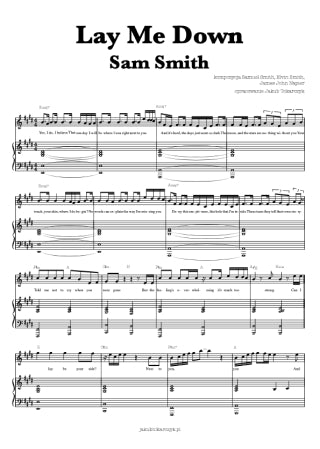 lay me down sam smith piano notes sheets chords akordy pdf download