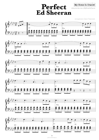 perfect ed sheeran nuty piano sheets notes easy znane utwory na pianino dla dzieci fortepian