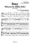 stay rihanna mikky ekko nuty piano sheets notes pdf