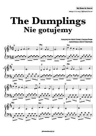 nie gotujemy dumplings nuty piano akordy chords