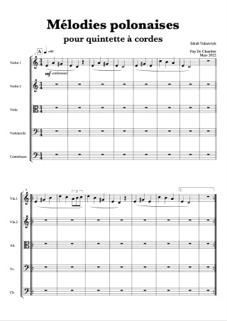polskie melodie tradycyjne kwintet smyczkowy melodies polonaises polish melodies string quintet notes partitions sheet music