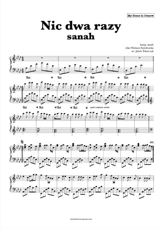 nic dwa razy sanah piano nuty pdf szymborska muzyka piosenka jak zagrać