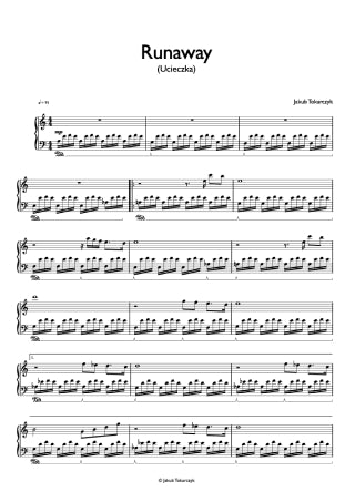 runaway le fuite ucieczka nuty partitions music sheets jakub tokarczyk kuba prix cena pdf kup pianino piano kompozycja composition