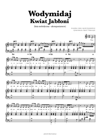 wodymidaj kwiat jabłoni nuty piano pdf akordy chords akompaniament