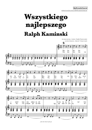 wszystkiego najlepszego ralph kaminski nuty piano piosenka urodzinowa urodziny akordy chords pdf
